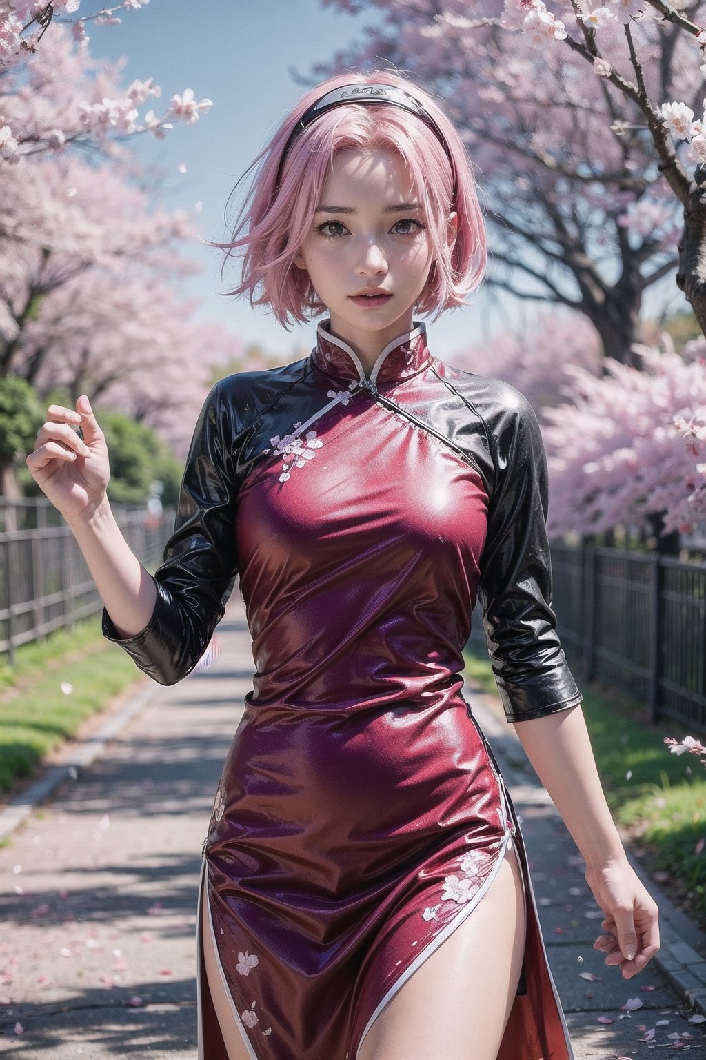 sakura haruno,  character from the Naruto anime,  pink hair by Azwar Black Mask on Tensor.Art