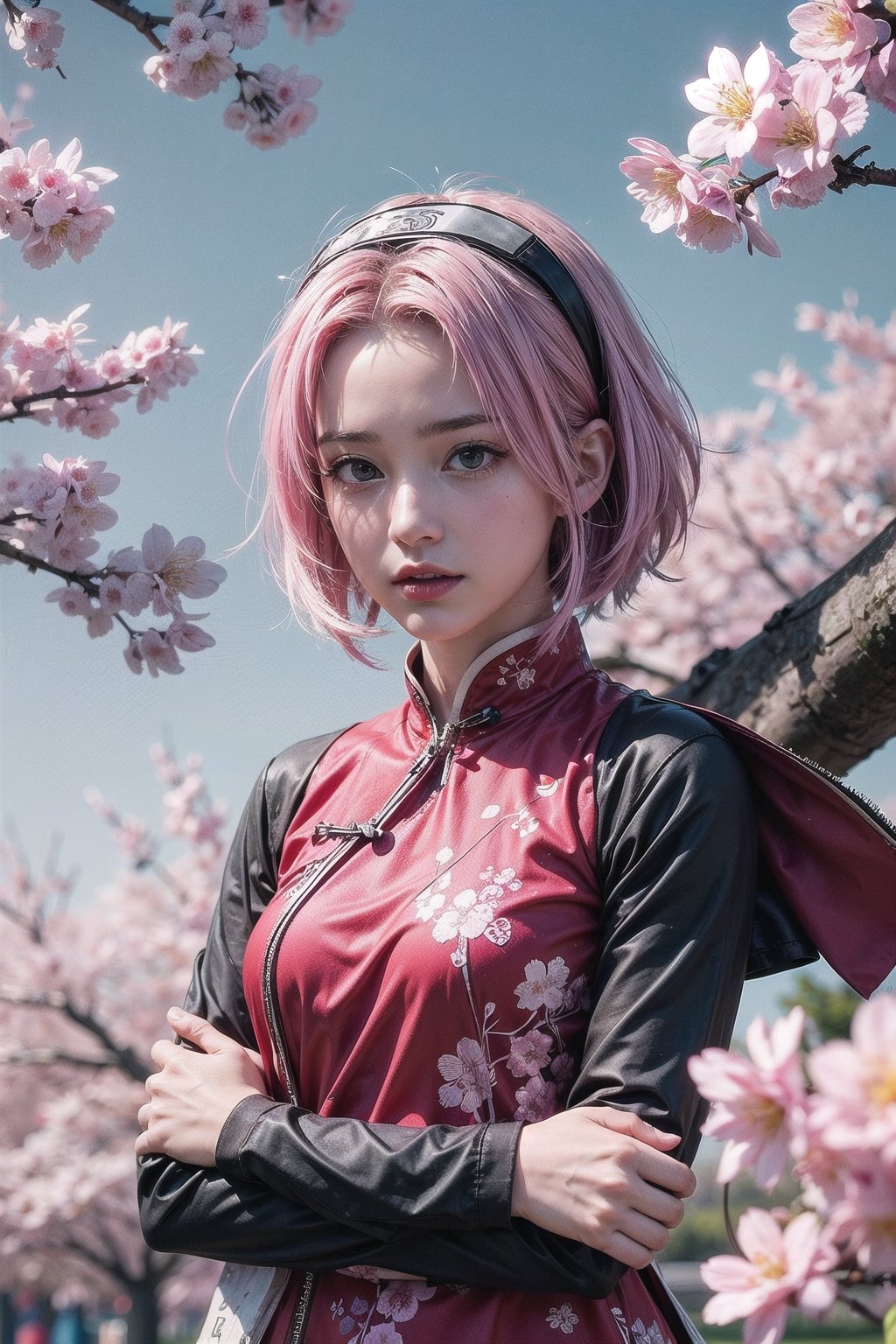 sakura haruno,  character from the Naruto anime,  pink hair by Azwar Black Mask on Tensor.Art