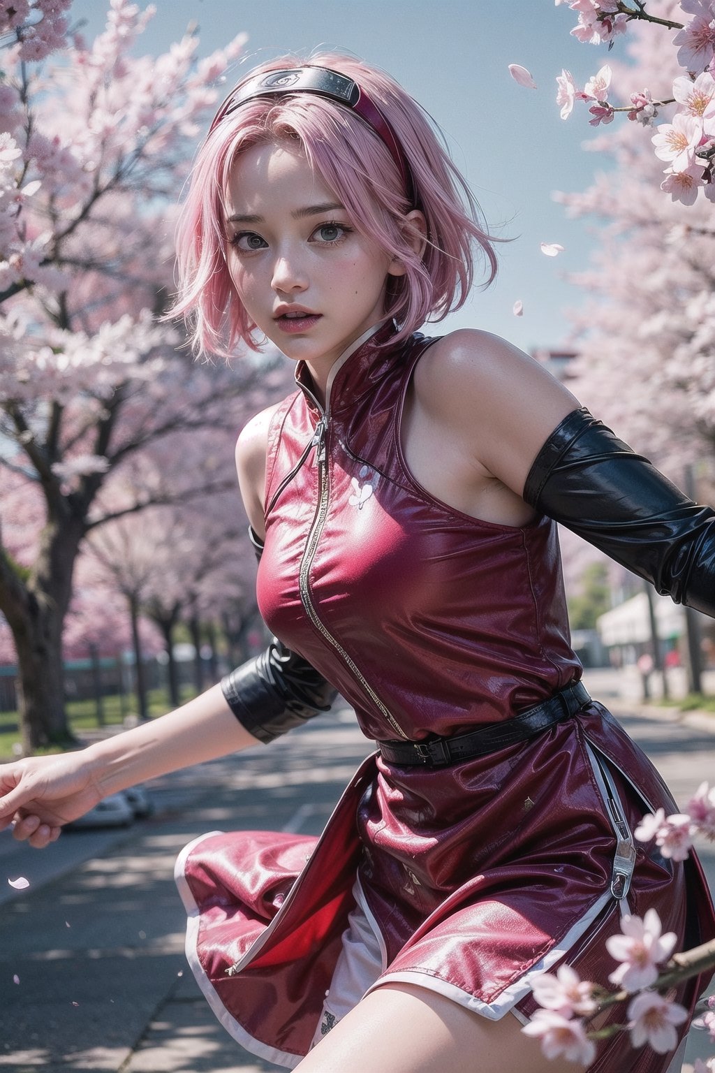 sakura haruno,  character from the Naruto anime,  pink hair by Azwar Black Mask on Tensor.Art