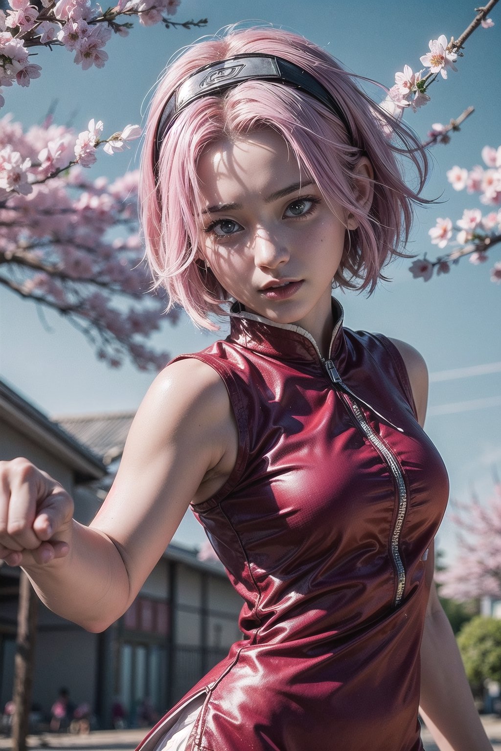 sakura haruno,  character from the Naruto anime,  pink hair by Azwar Black Mask on Tensor.Art