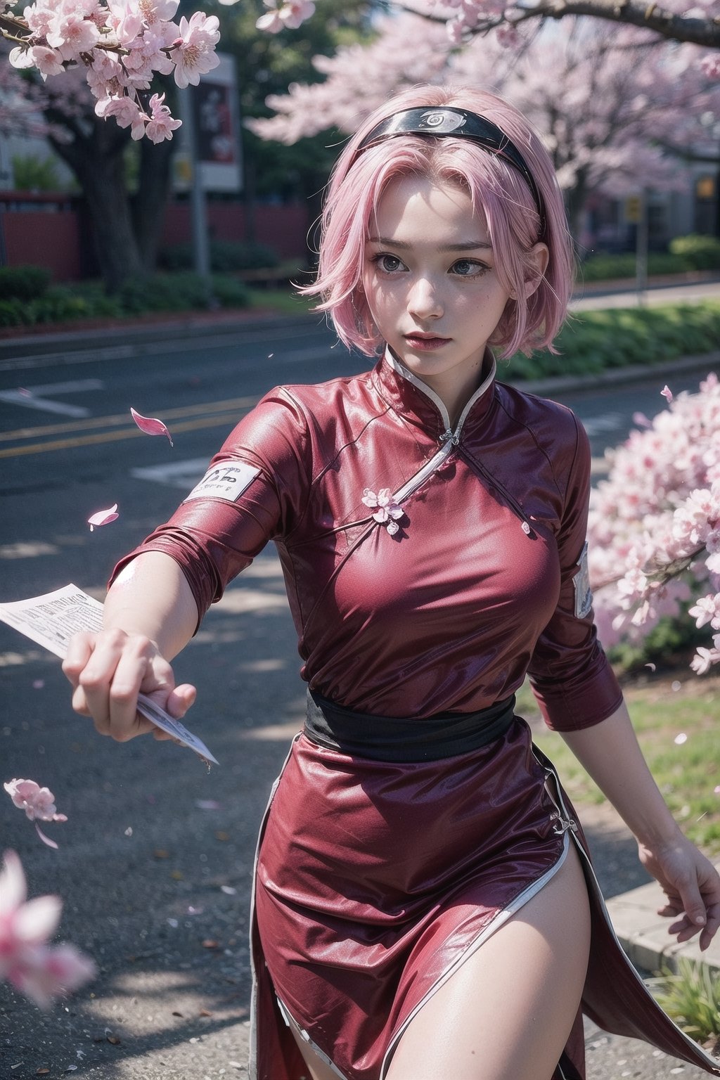 sakura haruno,  character from the Naruto anime,  pink hair by Azwar Black Mask on Tensor.Art