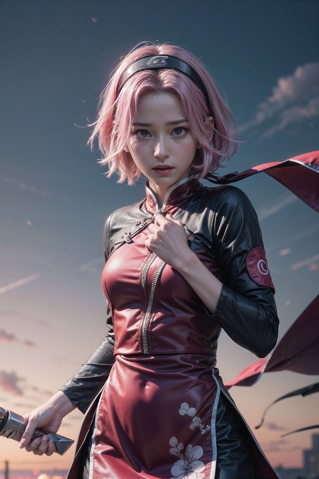 sakura haruno,  character from the Naruto anime,  pink hair by Azwar Black Mask on Tensor.Art