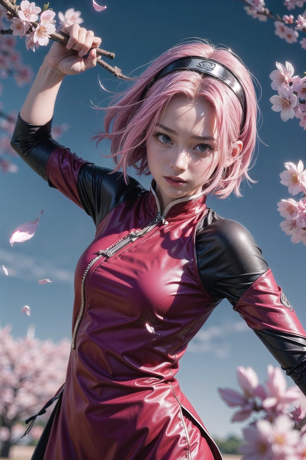 sakura haruno,  character from the Naruto anime,  pink hair by Azwar Black Mask on Tensor.Art