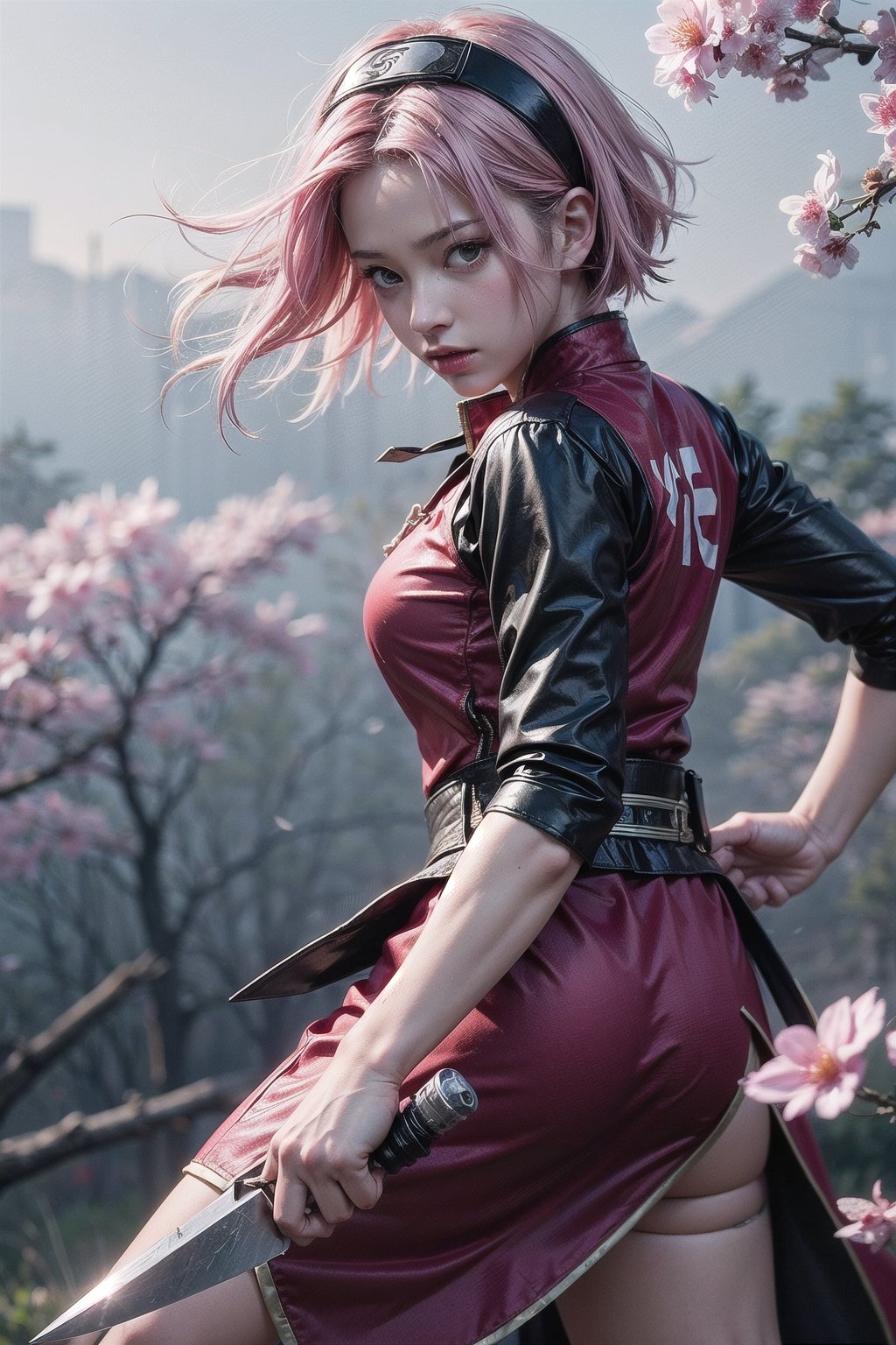 sakura haruno,  character from the Naruto anime,  pink hair by Azwar Black Mask on Tensor.Art