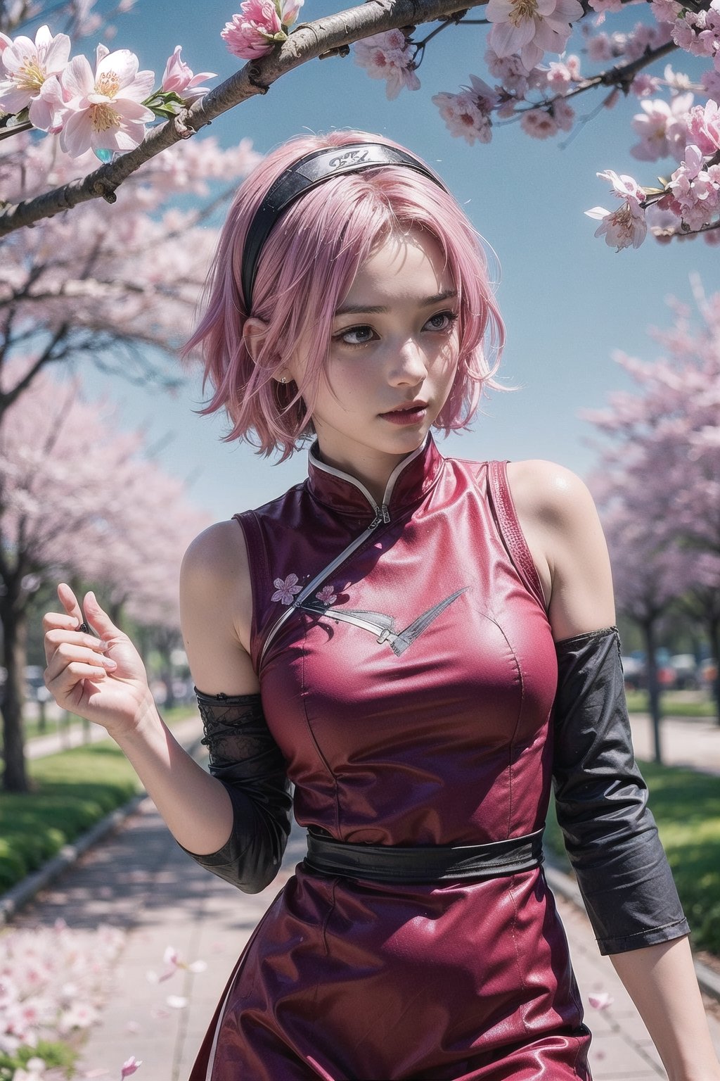 sakura haruno,  character from the Naruto anime,  pink hair by Azwar Black Mask on Tensor.Art