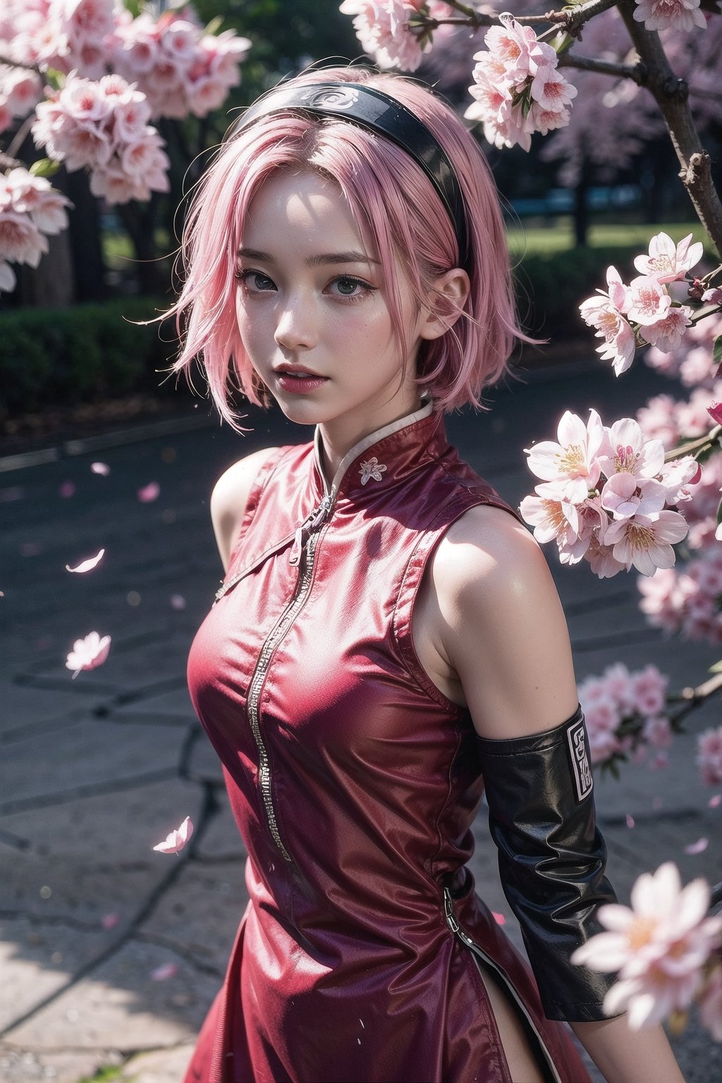 sakura haruno,  character from the Naruto anime,  pink hair by Azwar Black Mask on Tensor.Art