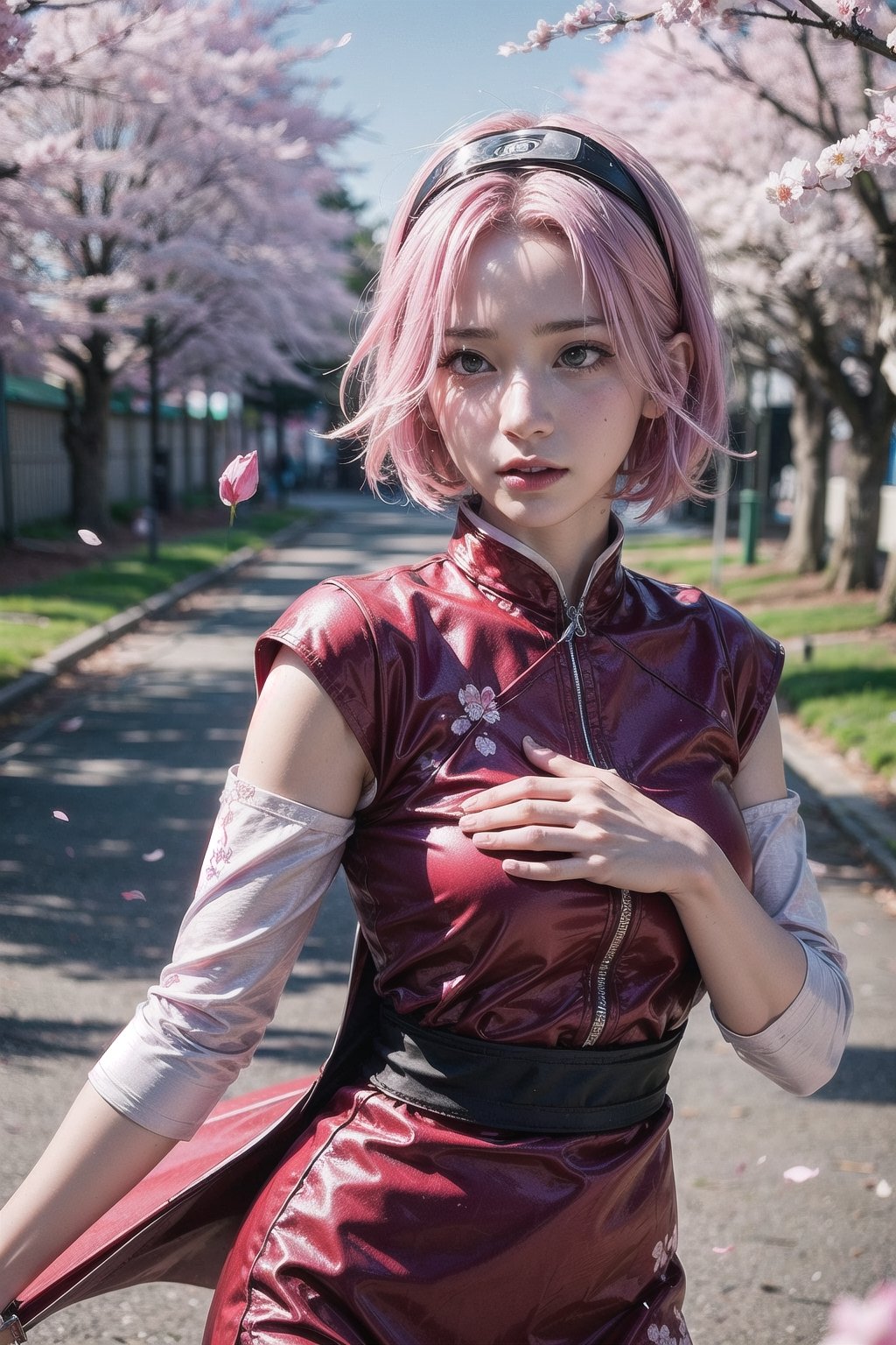 sakura haruno,  character from the Naruto anime,  pink hair by Azwar Black Mask on Tensor.Art
