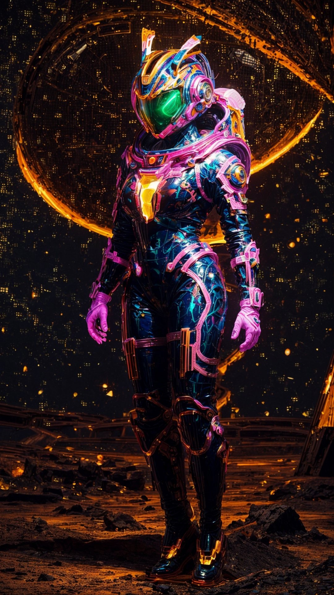 On an alien planet that seems plucked from the vibrant dreams of the 1960s,  a space girl emerges as a striking vision. He...