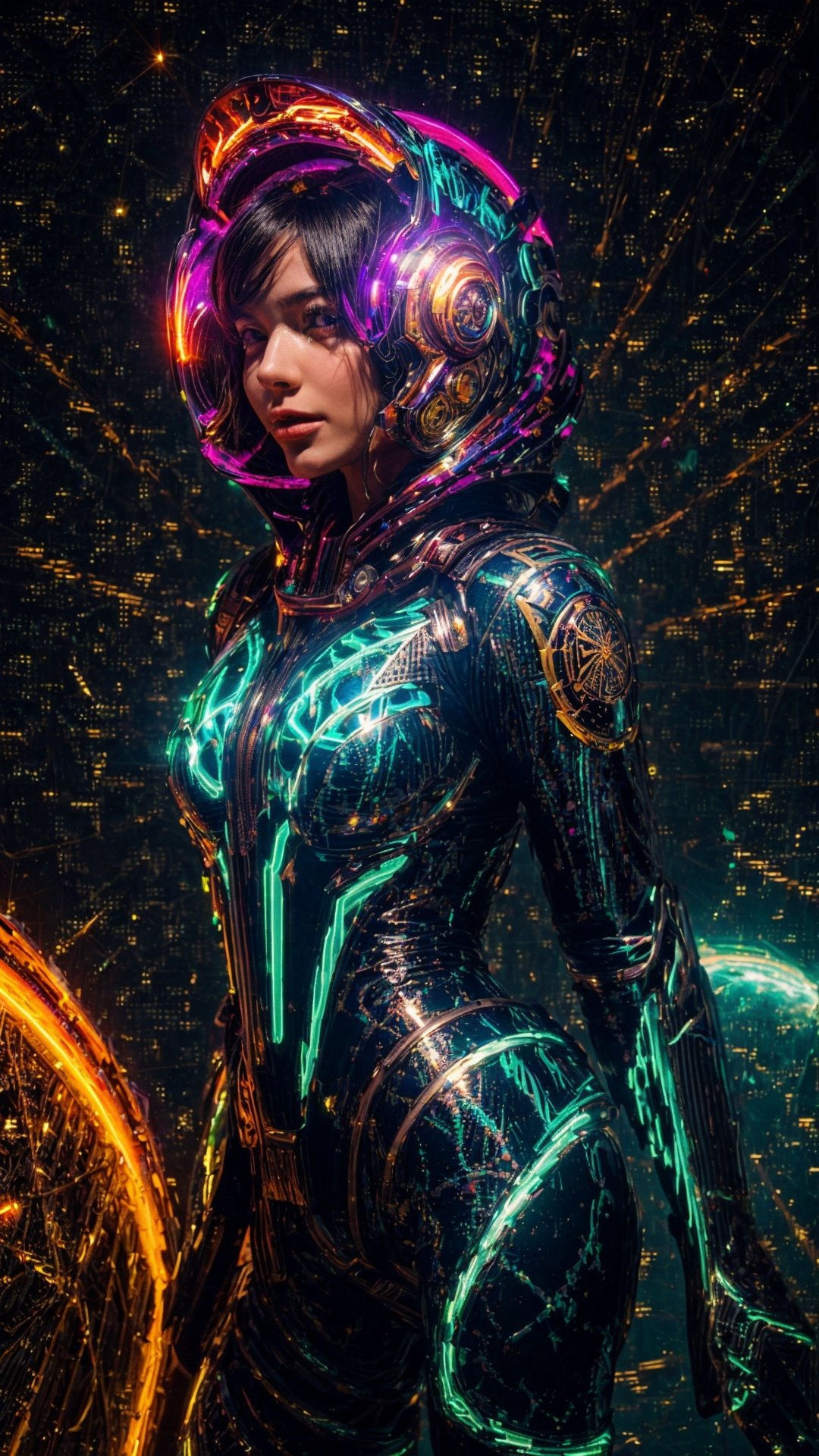 On an alien planet that seems plucked from the vibrant dreams of the 1960s,  a space girl emerges as a striking vision. He...