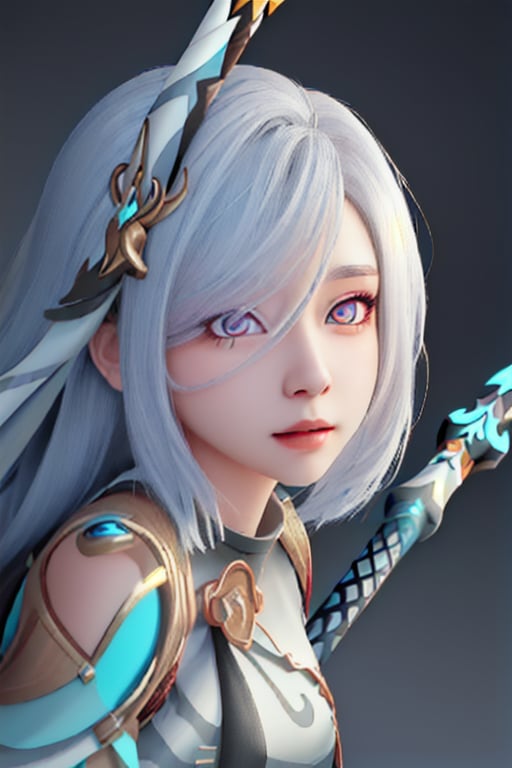 masterpiece, best quality, 1girl, (colorful), (finely detailed beautiful clear eyes and detailed face), cinematic lighting, bust shot extremely detailed CG unity 8k wallpaper, full perfect body, polearm weapon