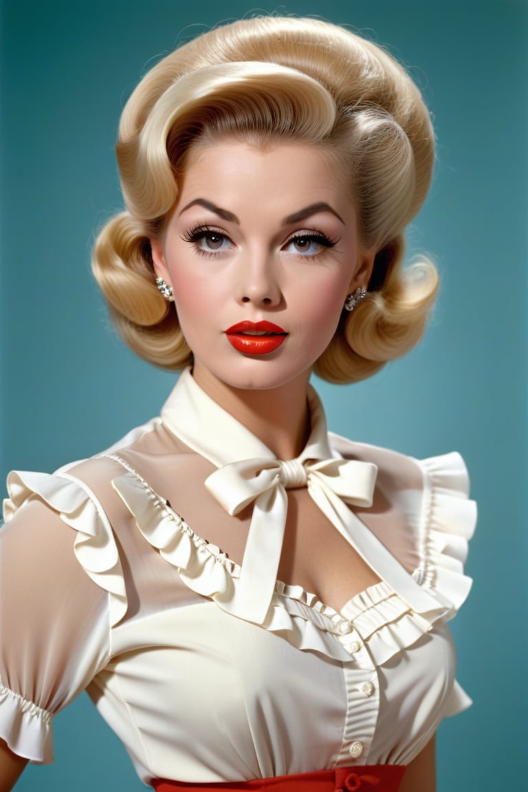 a pin up girl in 1960s fashion,  detailed face,  long eyelashes by Takatsu on Tensor.Art
