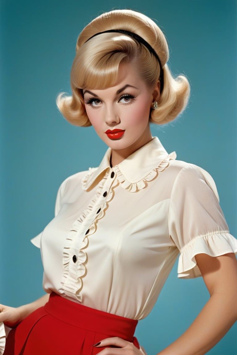 a pin up girl in 1960s fashion,  detailed face,  long eyelashes by Takatsu on Tensor.Art
