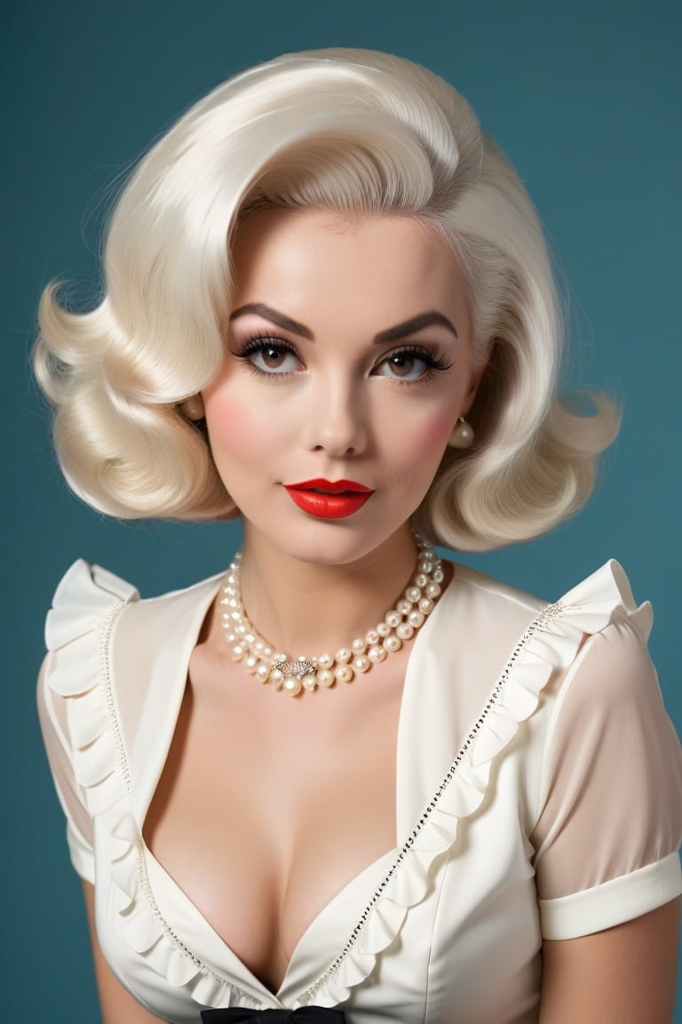 Best quality,  a beautiful pinup-girl posing for photo shot,  1960s fashion by Takatsu on Tensor.Art