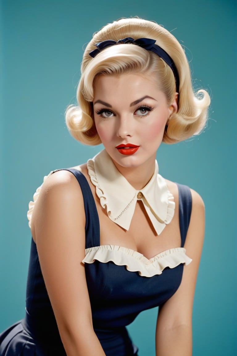 a pin up girl in 1960s fashion,  detailed face,  long eyelashes by Takatsu on Tensor.Art