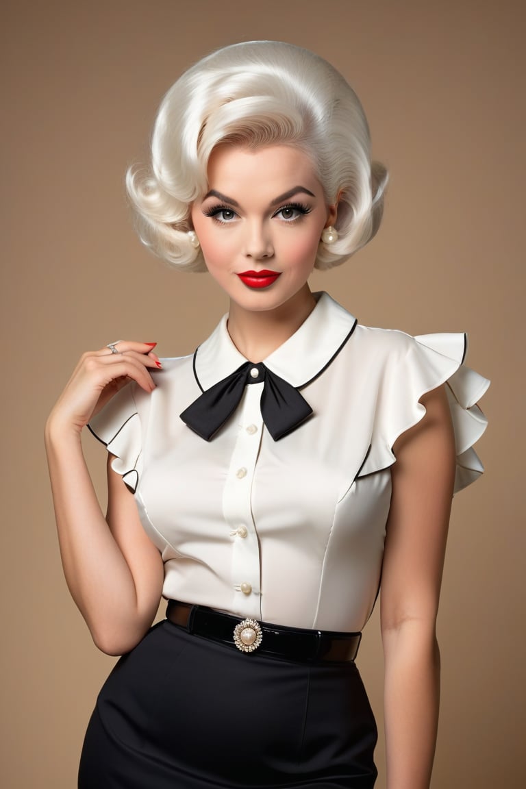 Best quality,  a beautiful pinup-girl posing for photo shot,  1960s fashion by Takatsu on Tensor.Art