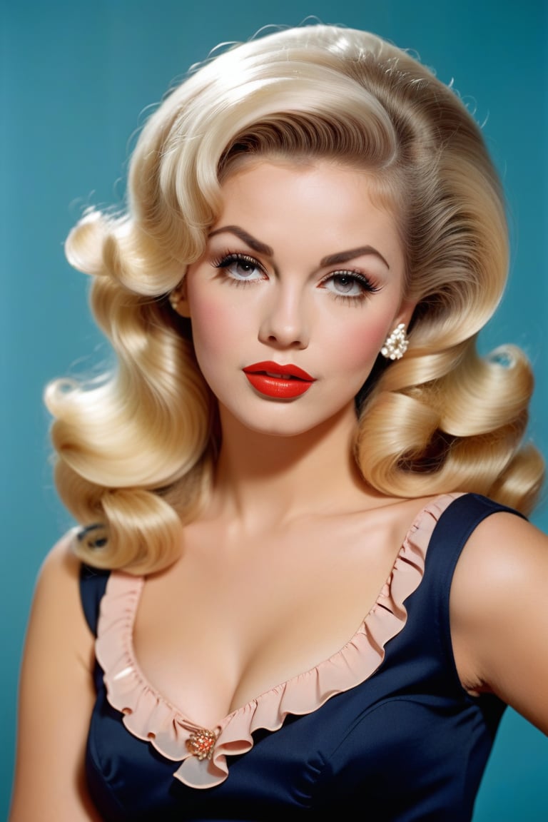 a pin up girl in 1960s fashion,  detailed face,  long eyelashes by Takatsu on Tensor.Art