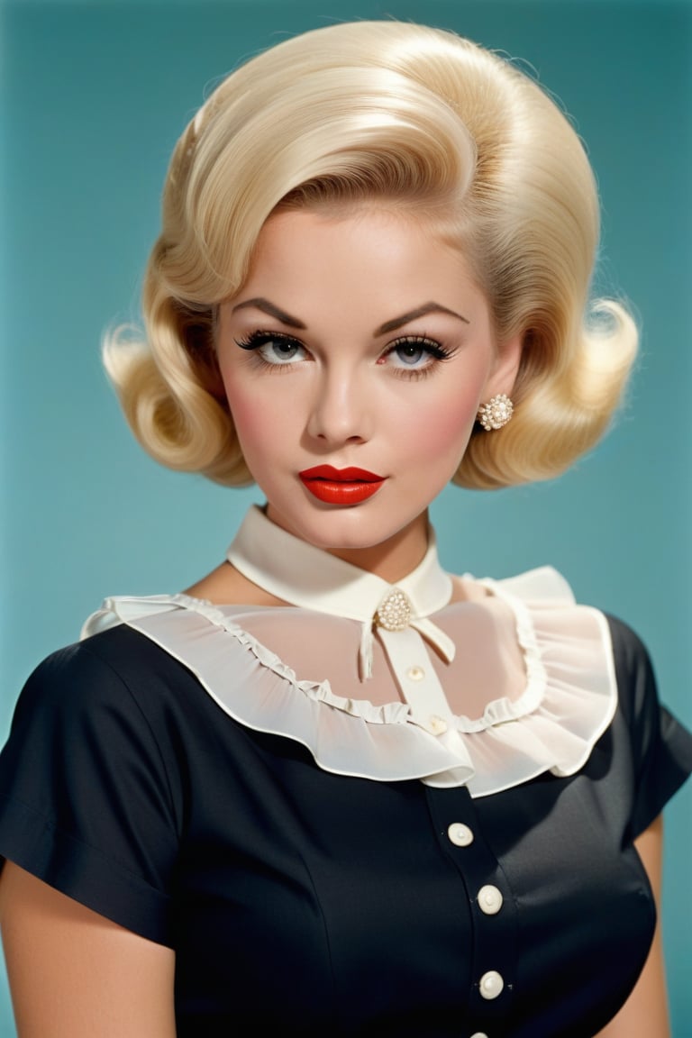 a pin up girl in 1960s fashion,  detailed face,  long eyelashes by Takatsu on Tensor.Art