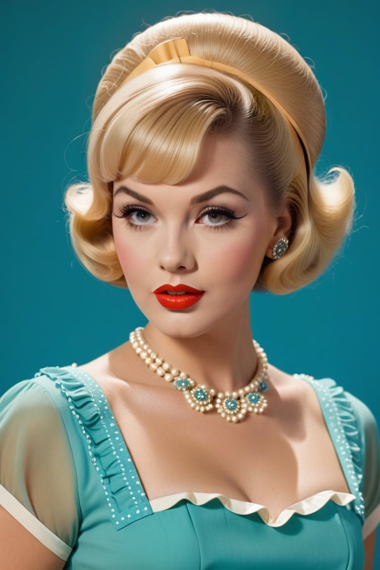 a pin up girl in 1960s fashion,  detailed face,  long eyelashes by Takatsu on Tensor.Art