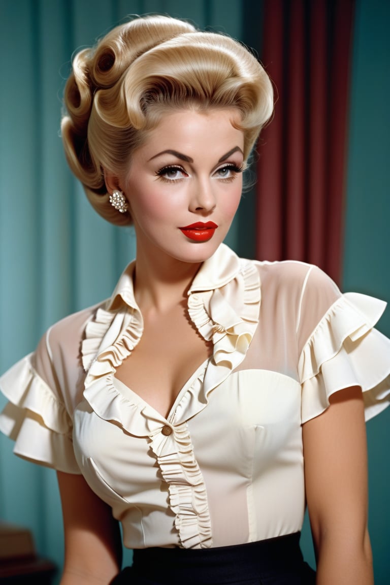 a pin up girl in 1960s fashion,  detailed face,  long eyelashes by Takatsu on Tensor.Art