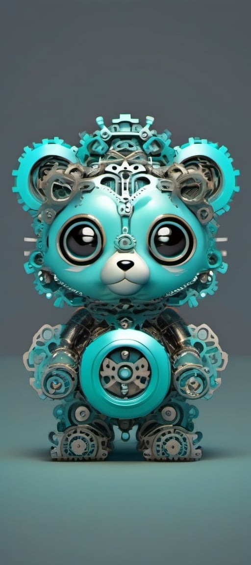 ChibiStyle,  hybrid panda and monkey ,  made of intricated gears by TokyoBeauty on Tensor.Art