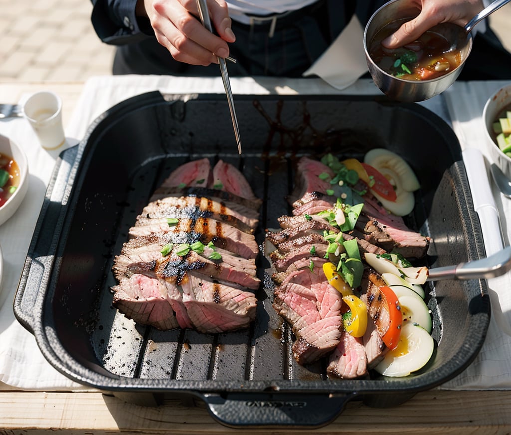 grilled beef, korean bbq