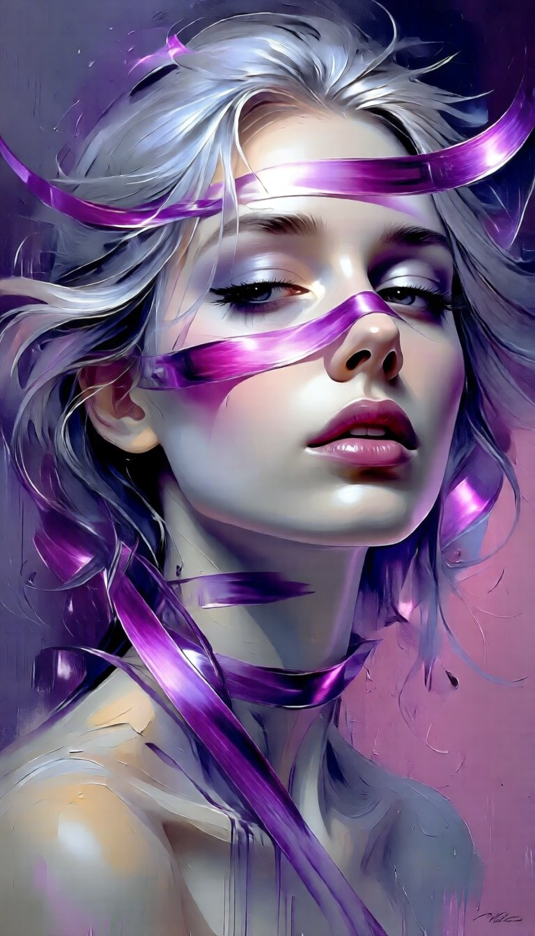 This modern and stylish oil abstract painting is heavily influenced by digital art. The subject is the expressive,  expres...