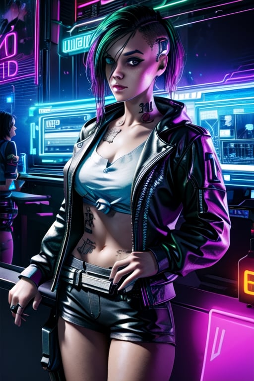 cyberpunk, neon lights