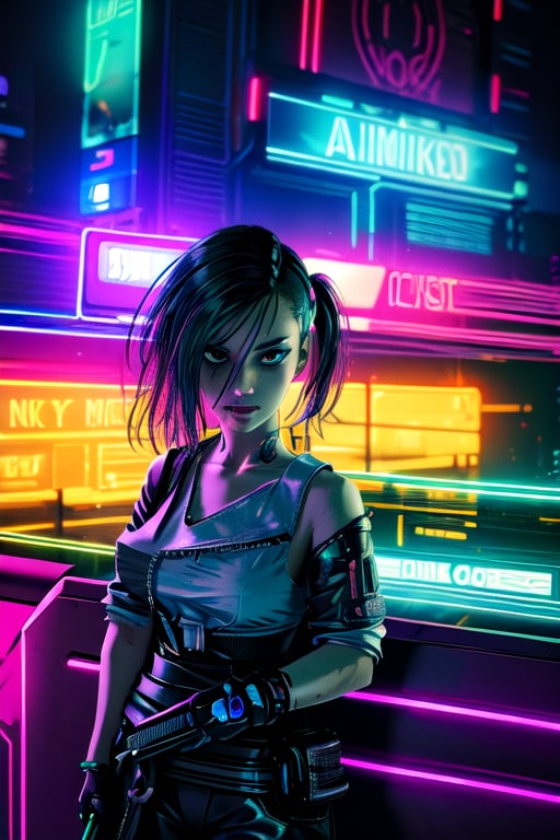 cyberpunk, neon lights