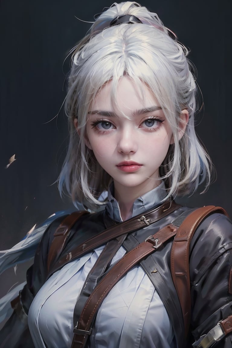 female, ((masterpiece, best quality, ultra detailed, absurdres), girl), (beauty girl), (ultra-high picture quality) ,(ultra realistic,32k, masterpiece:1.2),(high detailed skin:1.1),( high quality:1.1), A cute girl with white hair,  bow , from below,chung