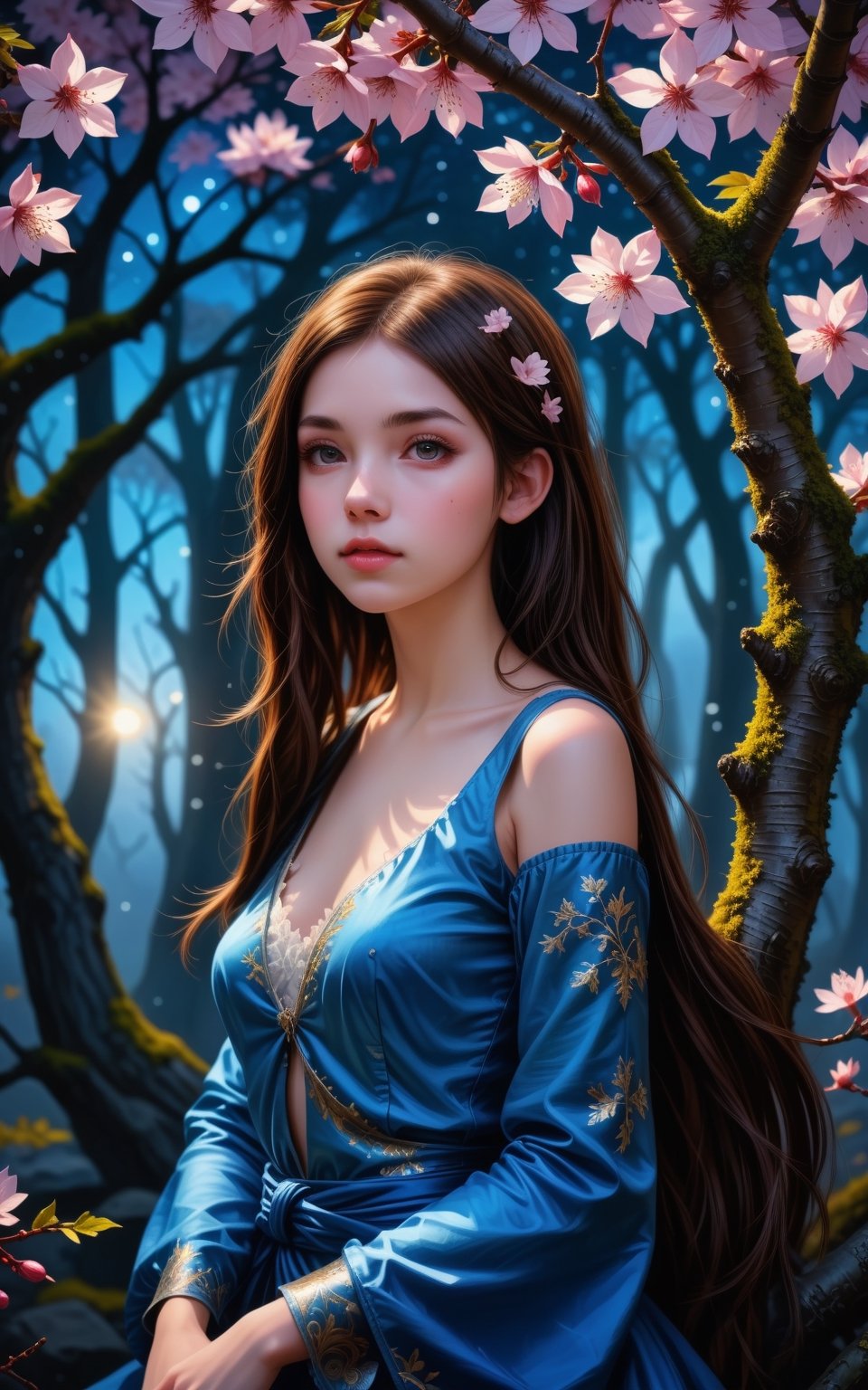 1girl, long hair, princess, in the tree an ultra hd detailed painting, digital art, Jean-Baptiste Monge style, bright, beautiful  , splash,  , Glittering , cute and adorable,  filigree,  , rim lighting, lights, extremely ,  magic, surreal, fantasy, digital art, , wlop, artgerm and james jean, , centered, symmetry, painted, intricate, volumetric lighting, beautiful, rich deep colors masterpiece, sharp focus, ultra detailed, in the style of dan mumford and marc simonetti, astrophotography,1girl, long hair, Cherry blossoms,<lora:659095807385103906:1.0>