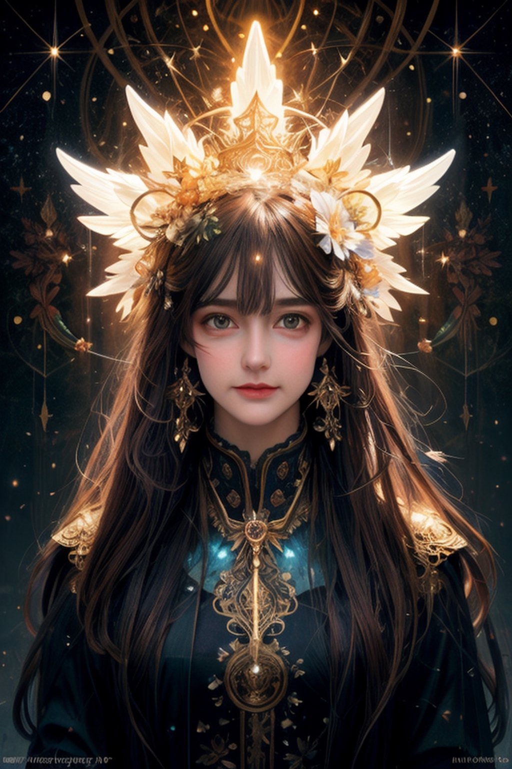 1girl,  long hair, gorgeous angel, in the treean ultra hd detailed painting,digital art, Jean-Baptiste Monge style, bright, beautiful  , splash,  , Glittering , cute and adorable,  filigree,  , rim lighting, lights, extremely ,  magic, surreal, fantasy, digital art, , wlop, artgerm and james jean, , centered, symmetry, painted, intricate, volumetric lighting, beautiful, rich deep colors masterpiece, sharp focus, ultra detailed, in the style of dan mumford and marc simonetti, astrophotography,DonMDj1nnM4g1cXL ,High detailed ,midjourney