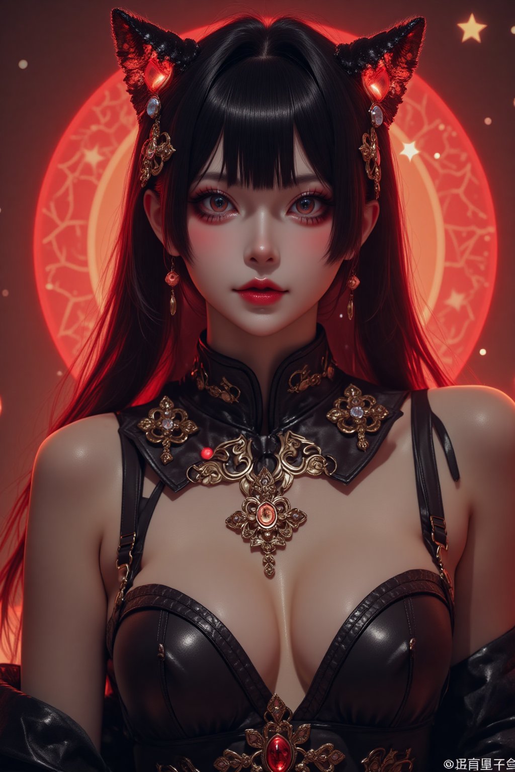 hot sexy female model, wearing ornate body jewelery suit. soft silky cat fur,  glamour shot, diamond lights, face close up, 4k, ultra sharp, ultra detail,1girl_Anime