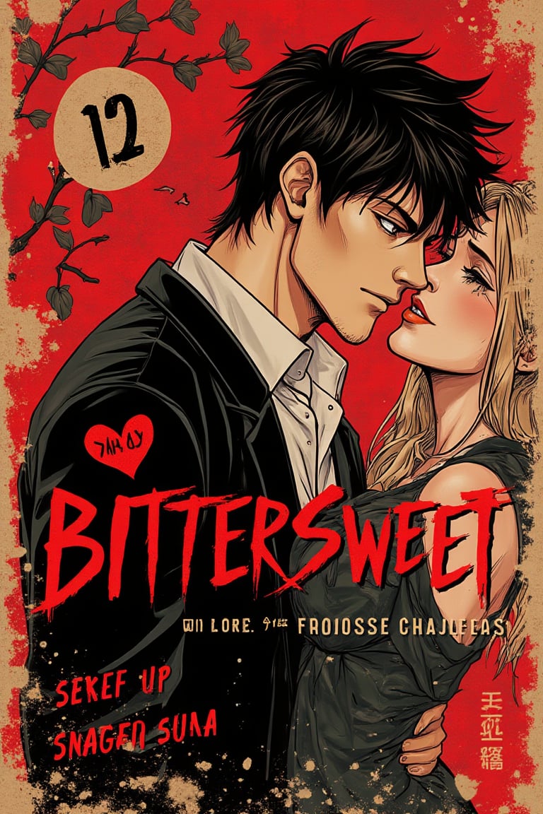 Bittersweet unrequited love of a dark hero entitled "BITTERSWEET" Manga Cover, romance genre,MangaCover