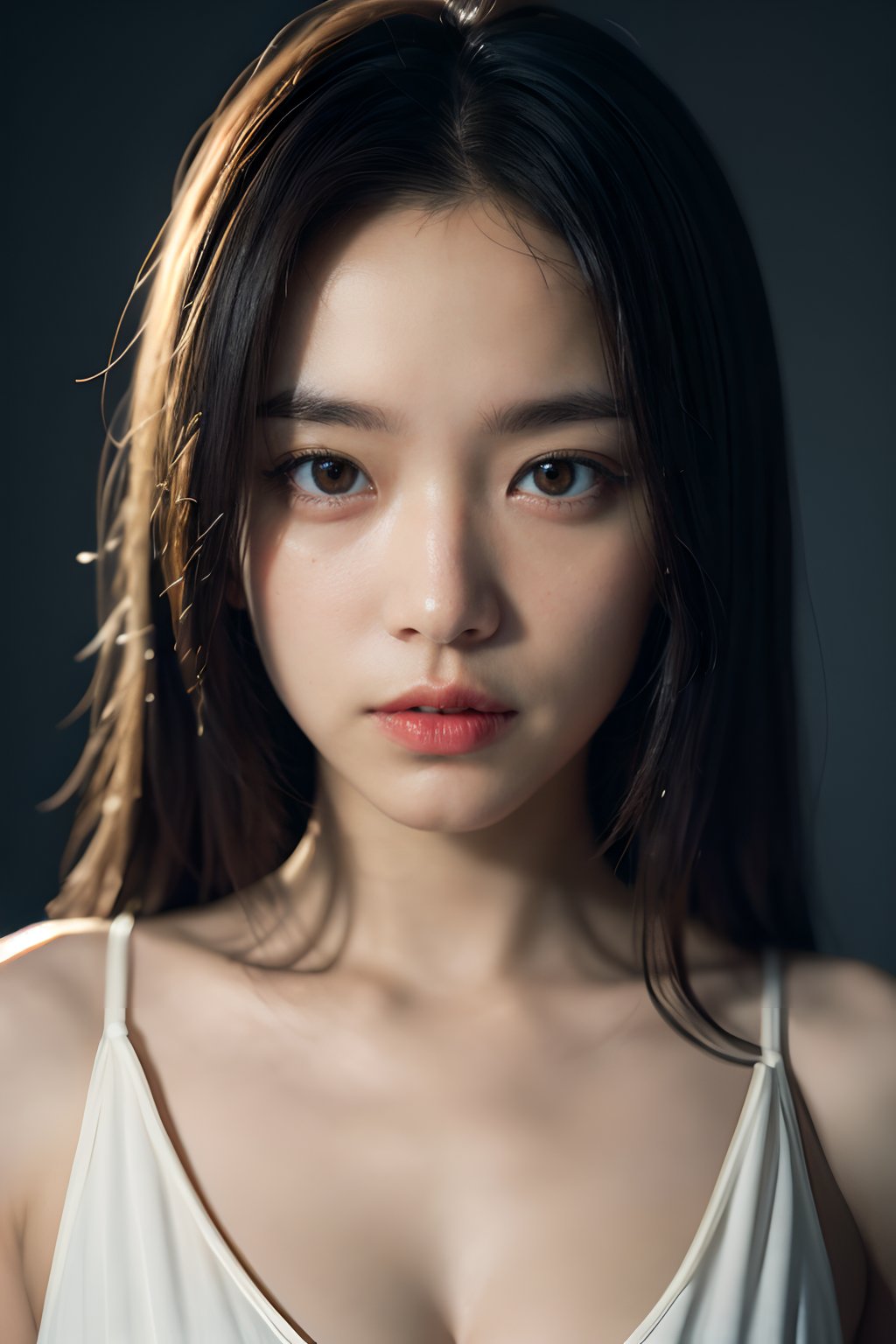 masterpiece, best quality, 1girl, korean beauty, ((upper body)),(colorful), finely detailed beautiful eyes, detailed face, cinematic lighting, bust shot, extremely detailed CG unity 8k wallpaper, white