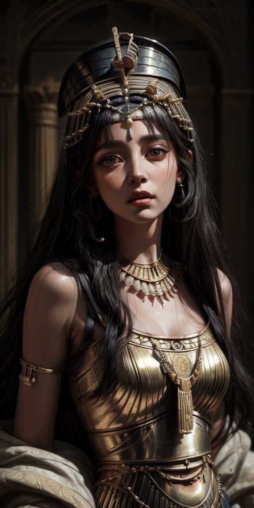 Cleopatra Queen of the Ptolemaic Kingdom of Egypt,magic realism,deataild,hyperrealism,
