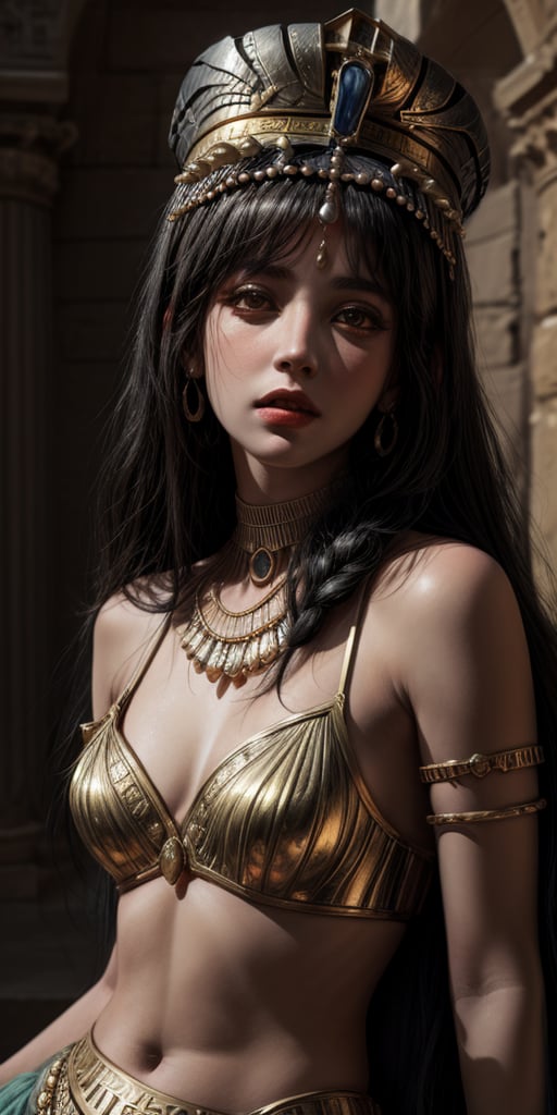 Cleopatra Queen of the Ptolemaic Kingdom of Egypt,magic realism,deataild,hyperrealism,
