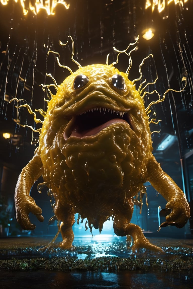 Photograph of a hyper detailed anthropomorphic blob creature,  frolicking,  Astropunk by shahan_ai on Tensor.Art