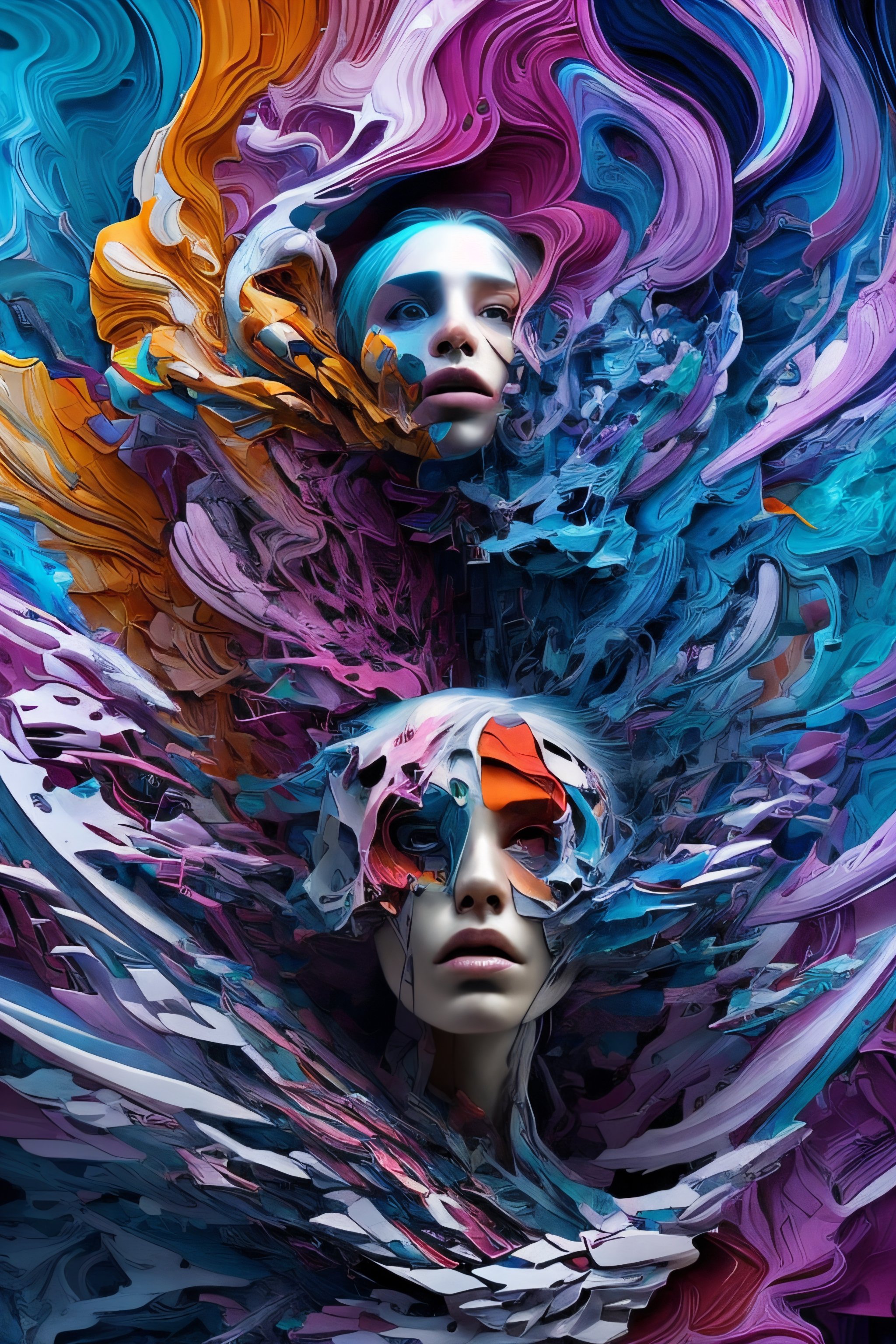 1girl,  abstract art,  complex colors by La Leche on Tensor.Art