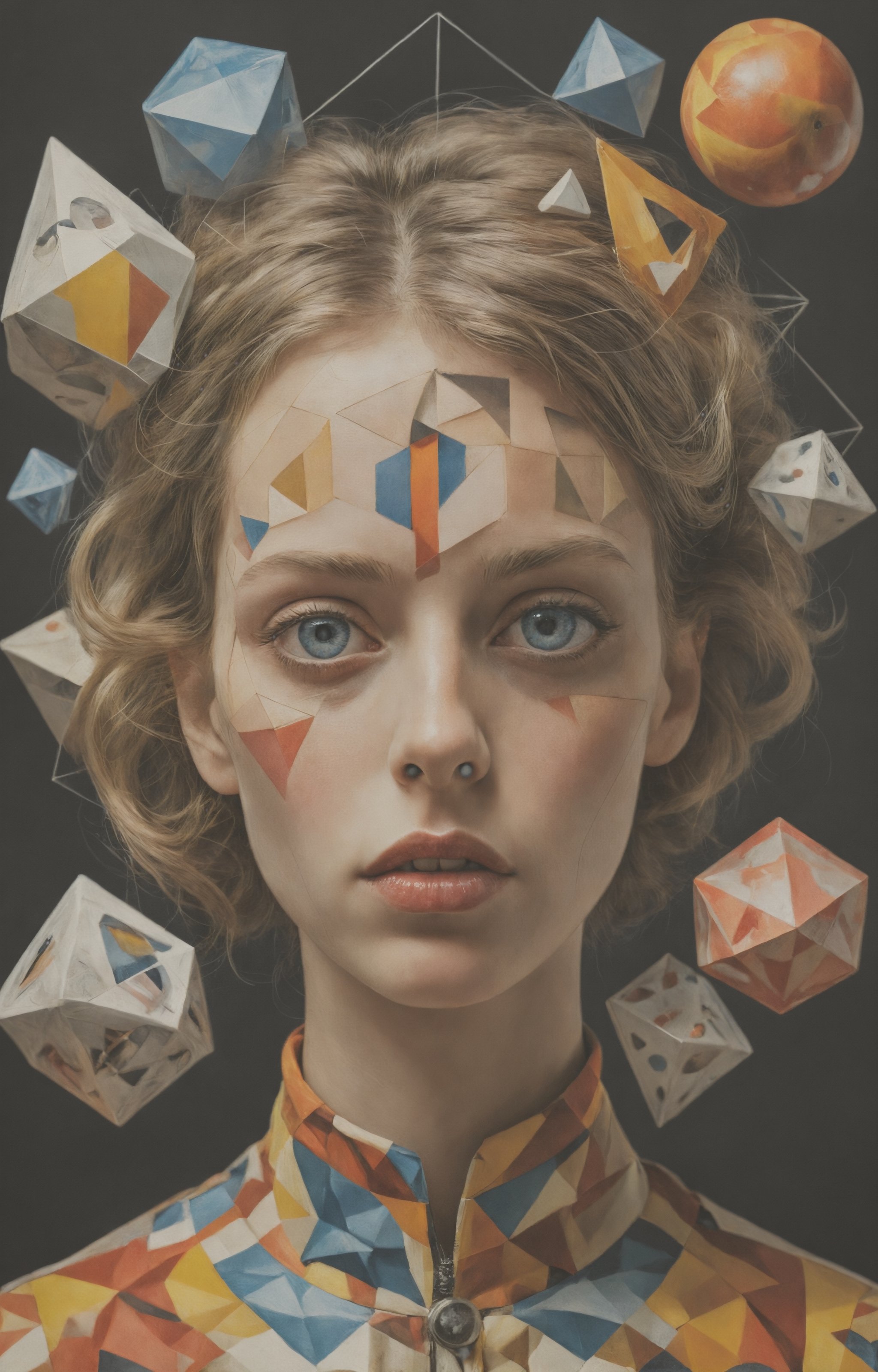 photography in the style of detailed hyperrealism ,cinematic composition,Hannah Höch,surreal, drawing a geometry, hdr,  photorealistic paintings, expressive,hyper detailed,intricate,poster,artstation,  
