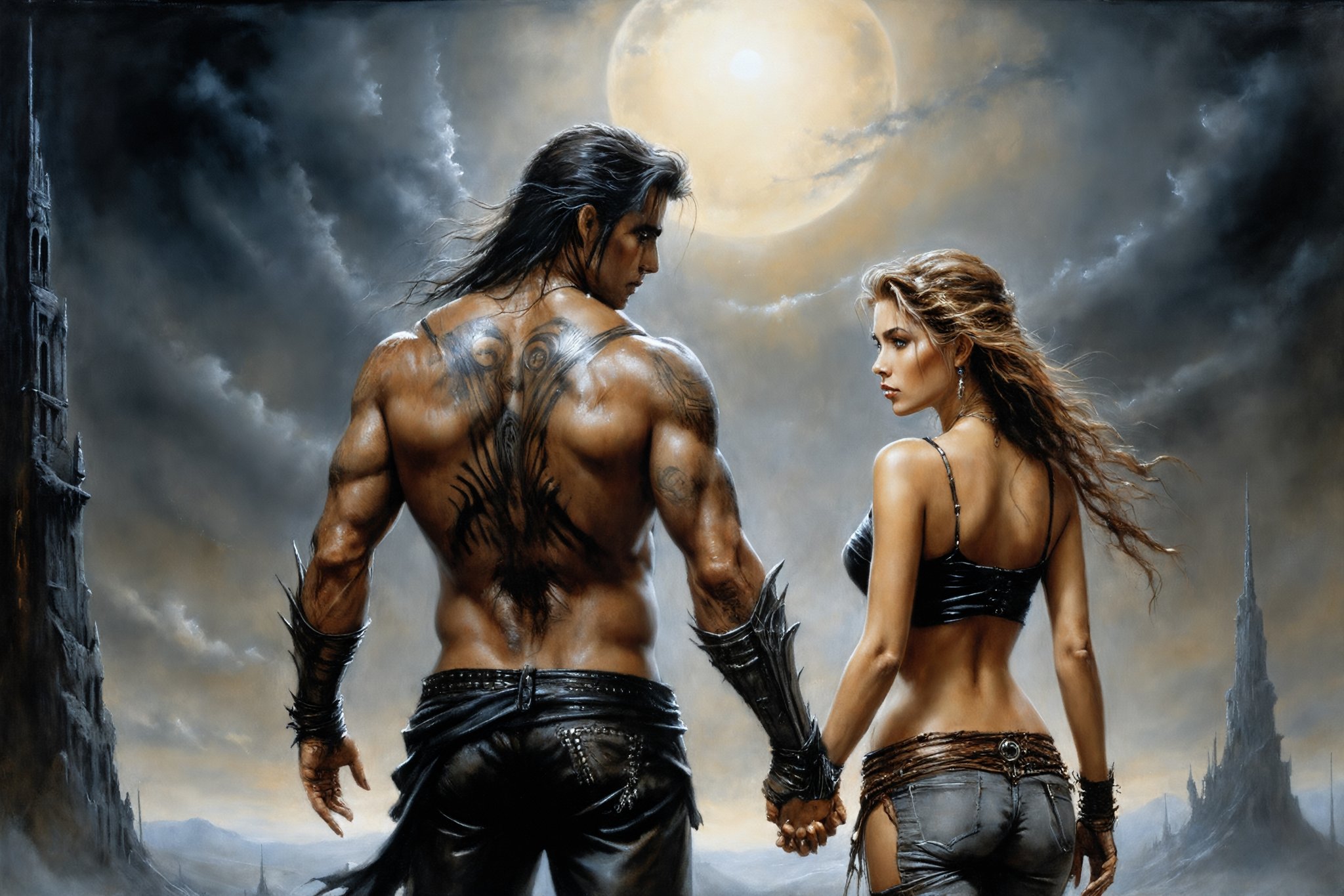 Luis royo style,  acrylic paint and spray paint,  8K by La Leche on Tensor.Art