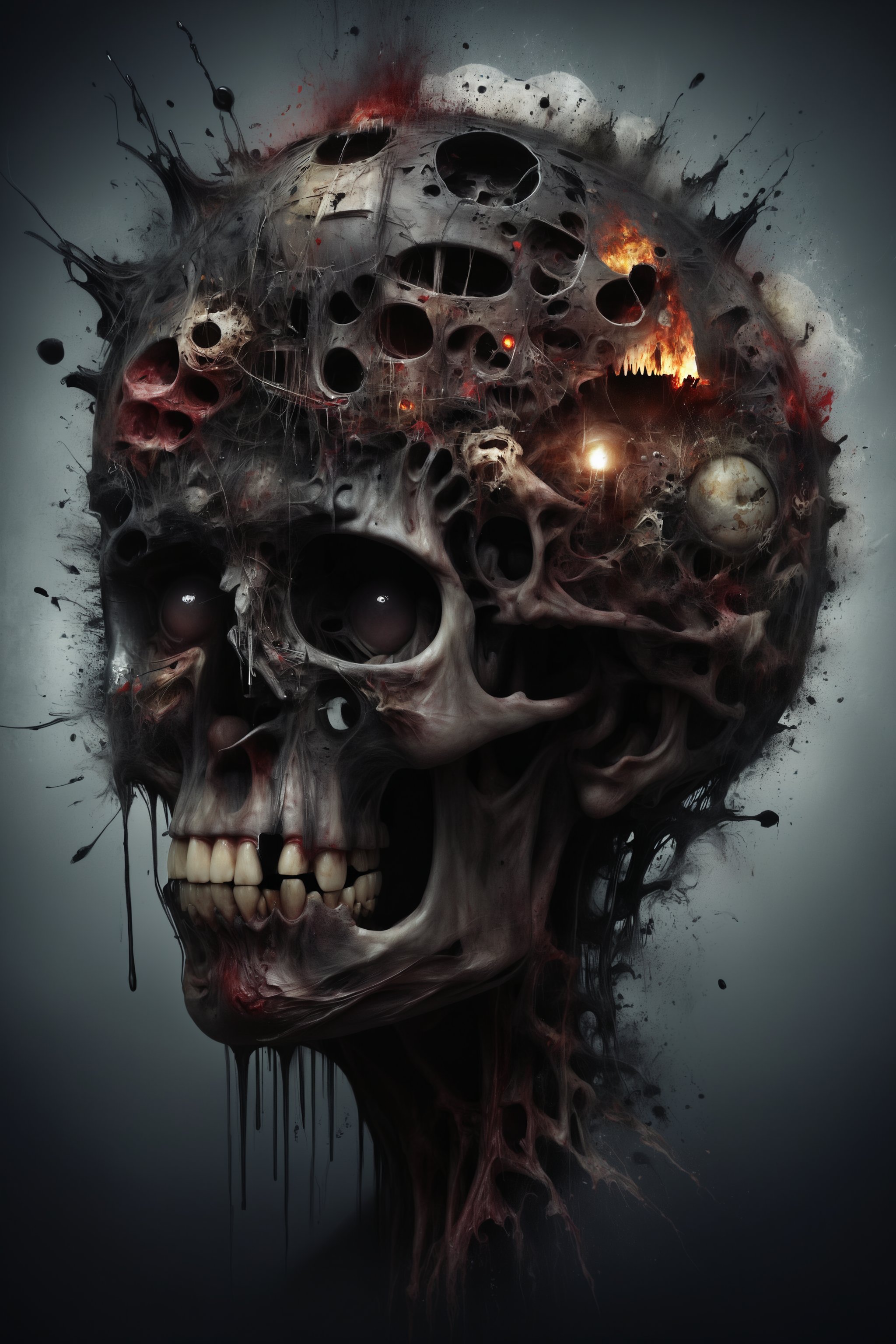 a  world of hate ((inside my head)), lots of details, dark colors, high definition
