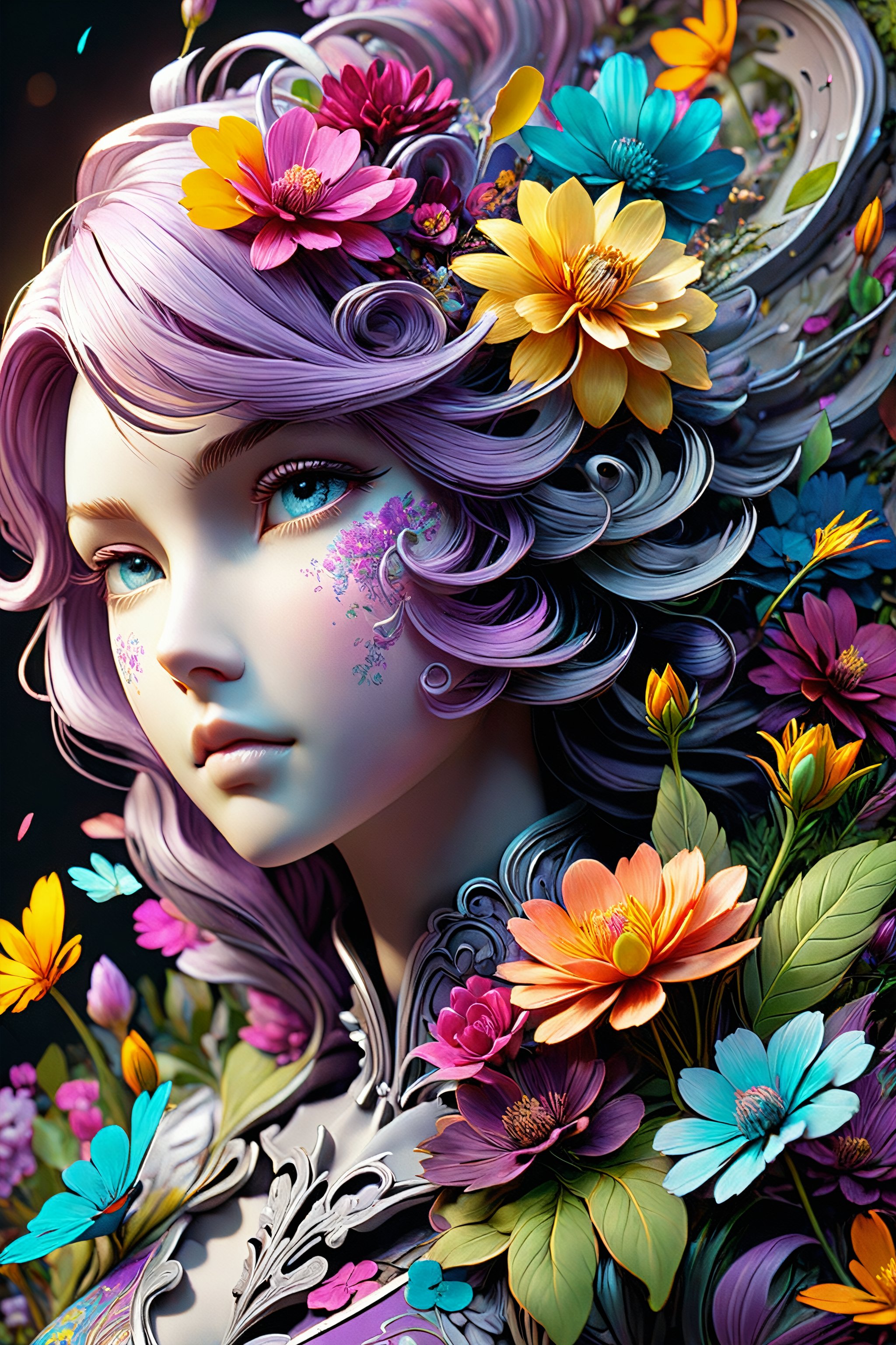 , mad-wsps, made of mad-wsps, Painting, Color splash, highly detailed, Tempting ("The 22yo of Dreams":1.3) , art by Tatsuyuki Tanaka, Surprising, Muted Colors, Decals, Floral motives, asymmetrical, (Friarmoody lighting,Sharp and in focus,8k, Visual novel,Moody lighting, Brilliant Lighting, D&D Style Portrait, (((masterpiece))) , (((best quality))) , hyper detailed) , soft lighting, HDR, Ilford HP5+ 400, Depth of field 270mm, adobe lightroom, Full Body
,DonMW15pXL