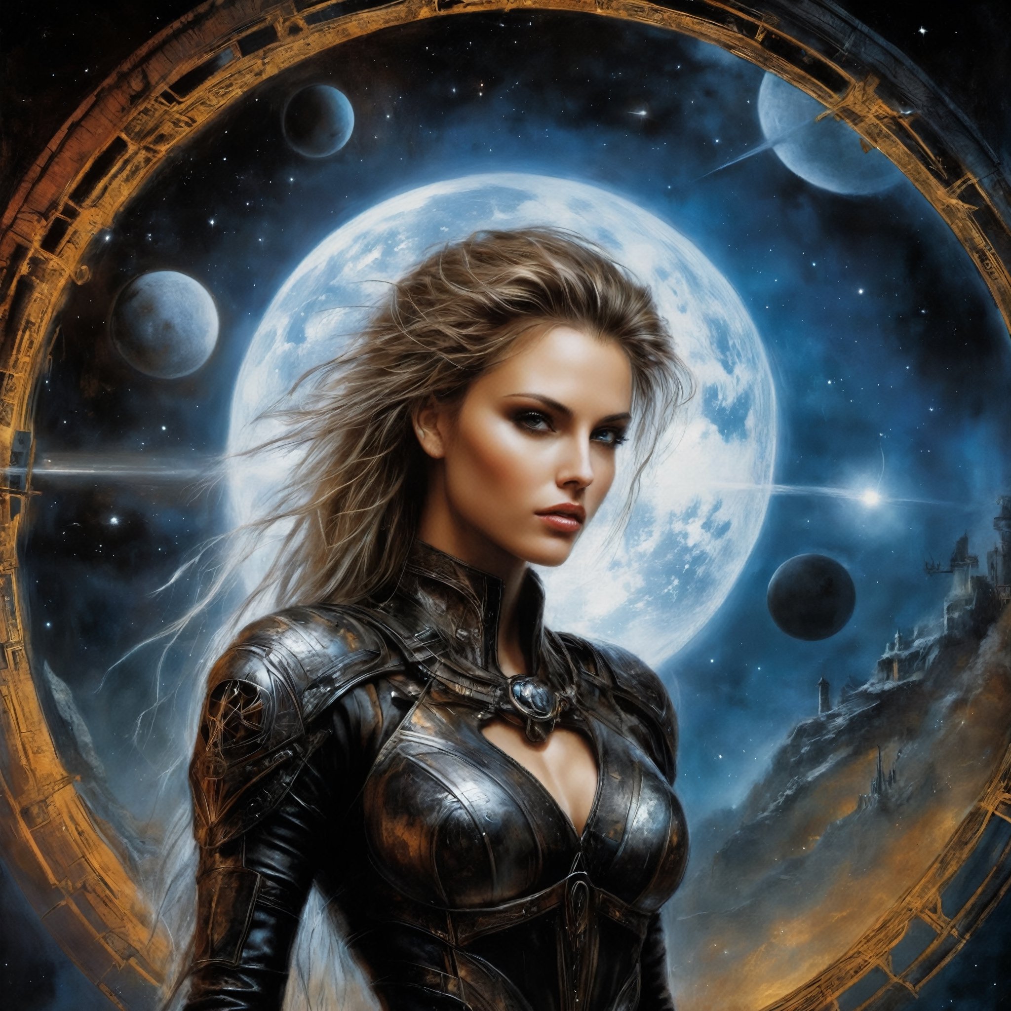 Luis royo style,  acrylic paint and spray paint,  Luis royo style by La Leche on Tensor.Art