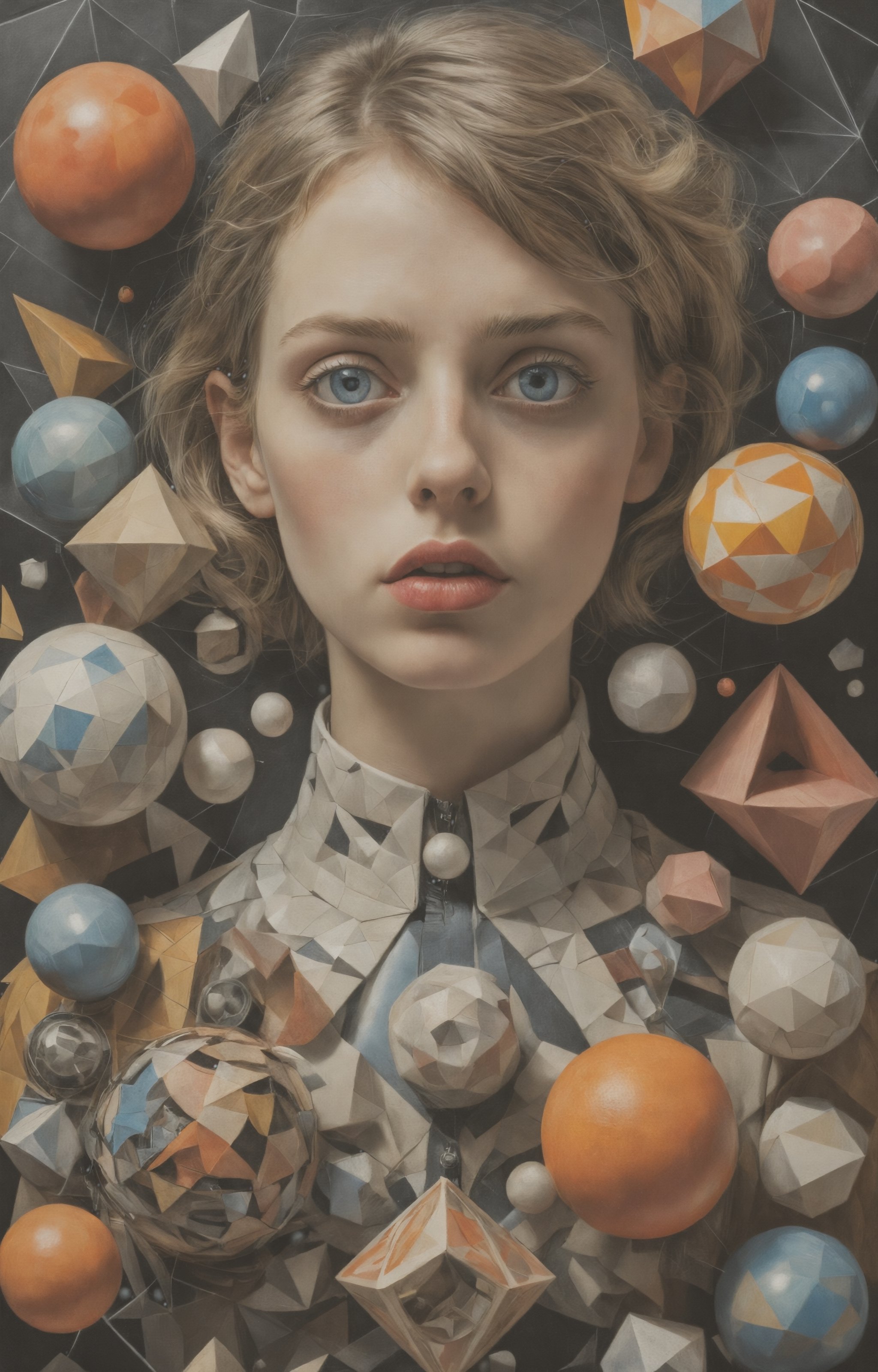 photography in the style of detailed hyperrealism ,cinematic composition,Hannah Höch,surreal, drawing a geometry, hdr,  photorealistic paintings, expressive,hyper detailed,intricate,poster,artstation,  
