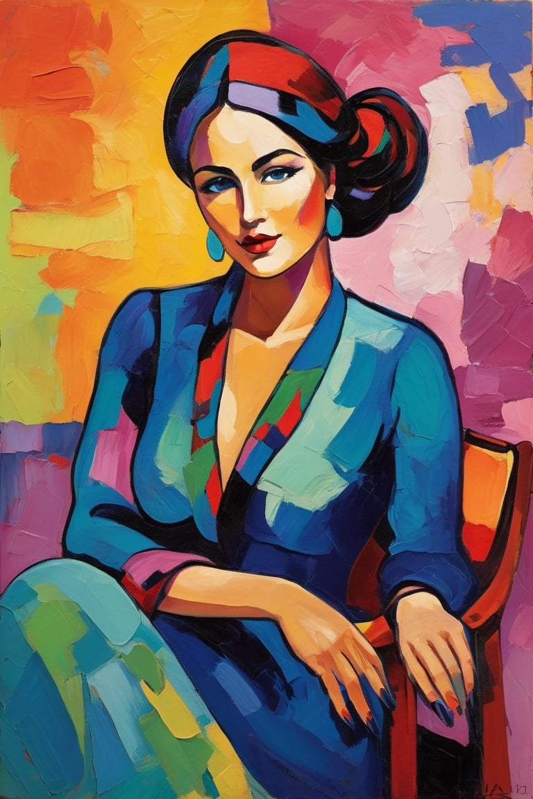 Fauvism Art,  a woman,  painterly by lartista on Tensor.Art