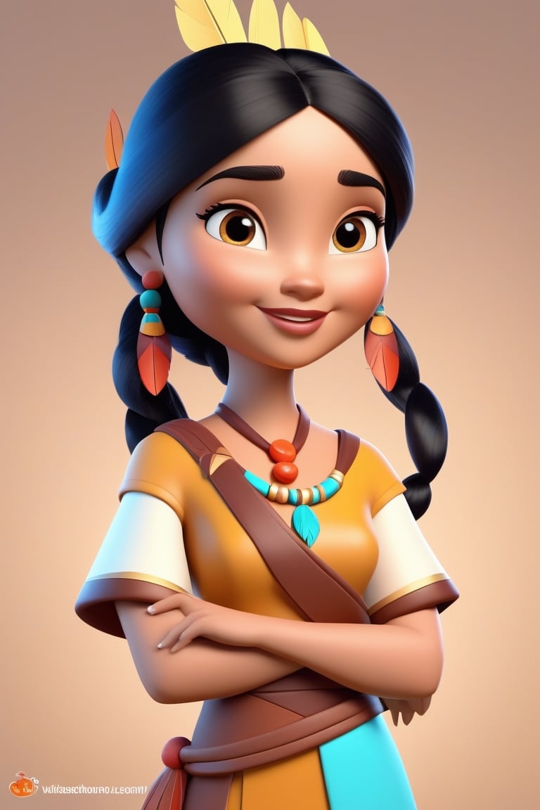 Adorable 3D Character,  Pocahontas,  3D render by lartista on Tensor.Art