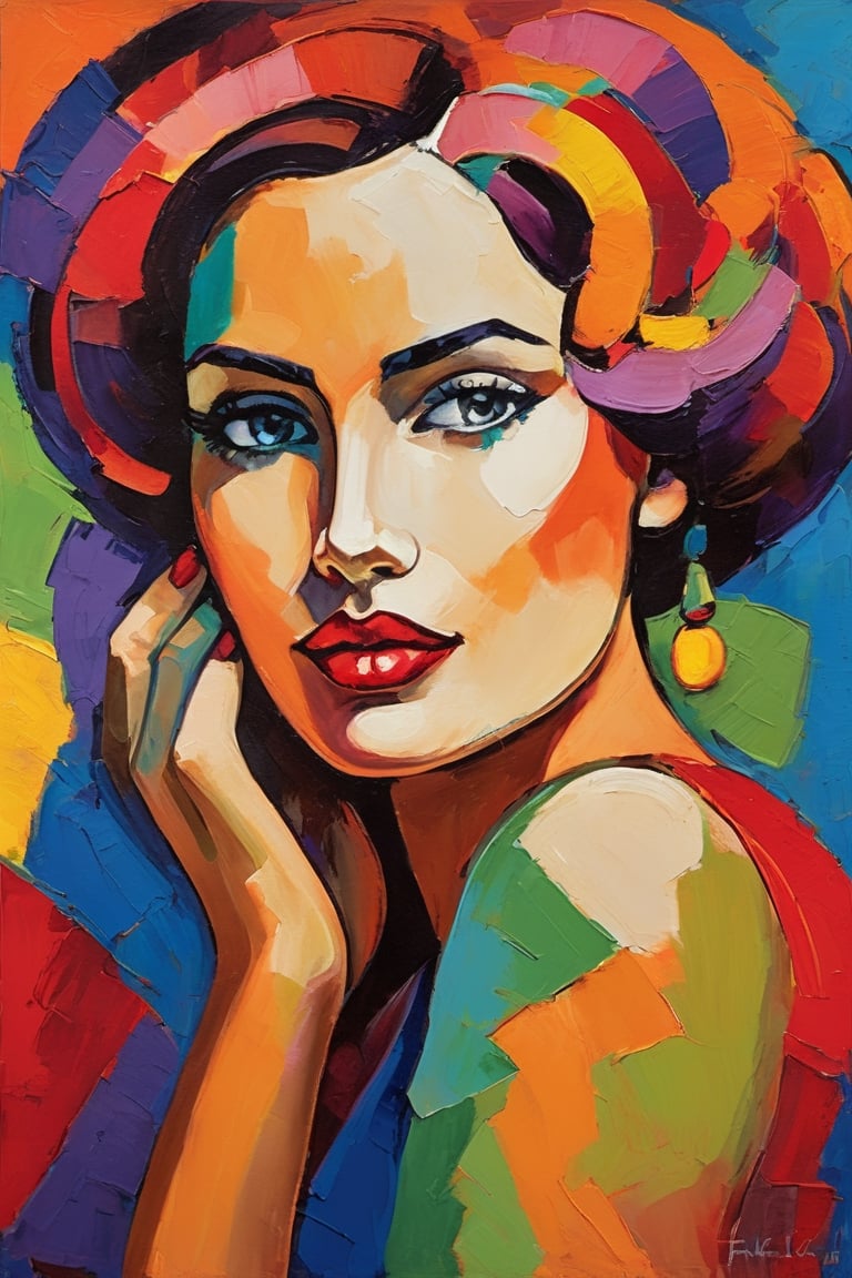 Fauvism Art,  a woman,  painterly by lartista on Tensor.Art