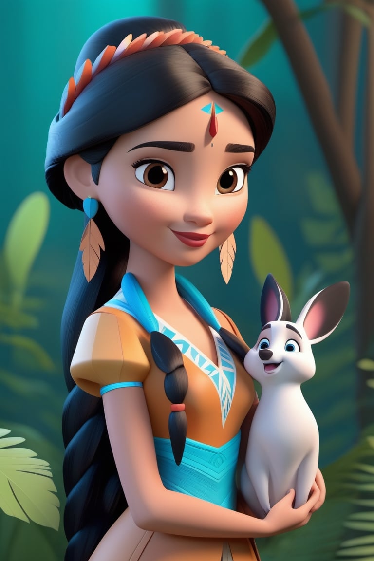 Adorable 3D Character,  Pocahontas,  3D render by lartista on Tensor.Art