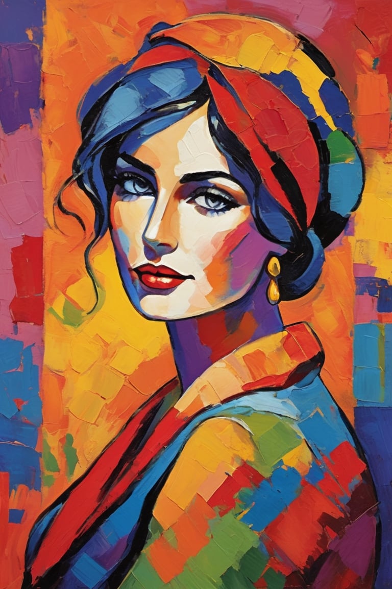Fauvism Art,  a woman,  painterly by lartista on Tensor.Art