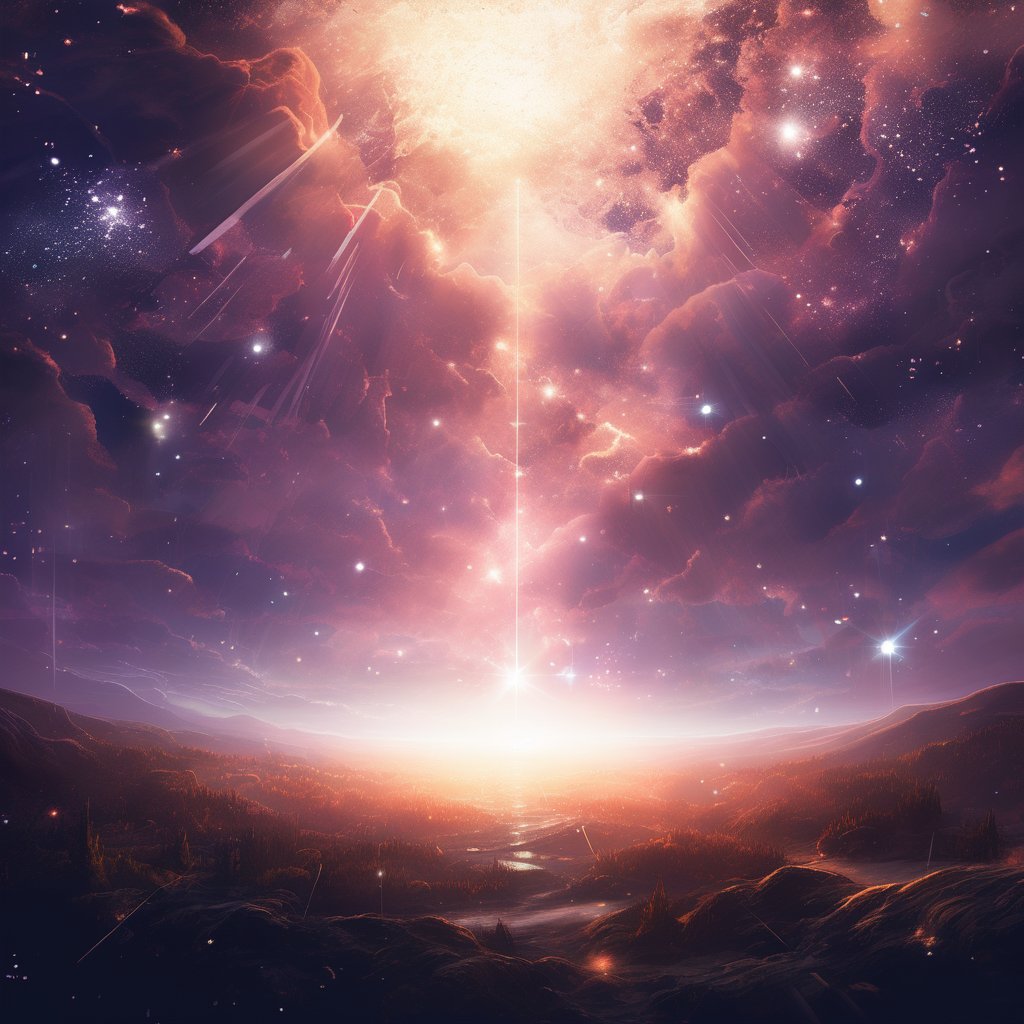 Dawn, intricate, recognizing the land, into the forest, only light of the stars, wonderful sky, view from the low, deep background, cinematic light. dynamic light,noc-space